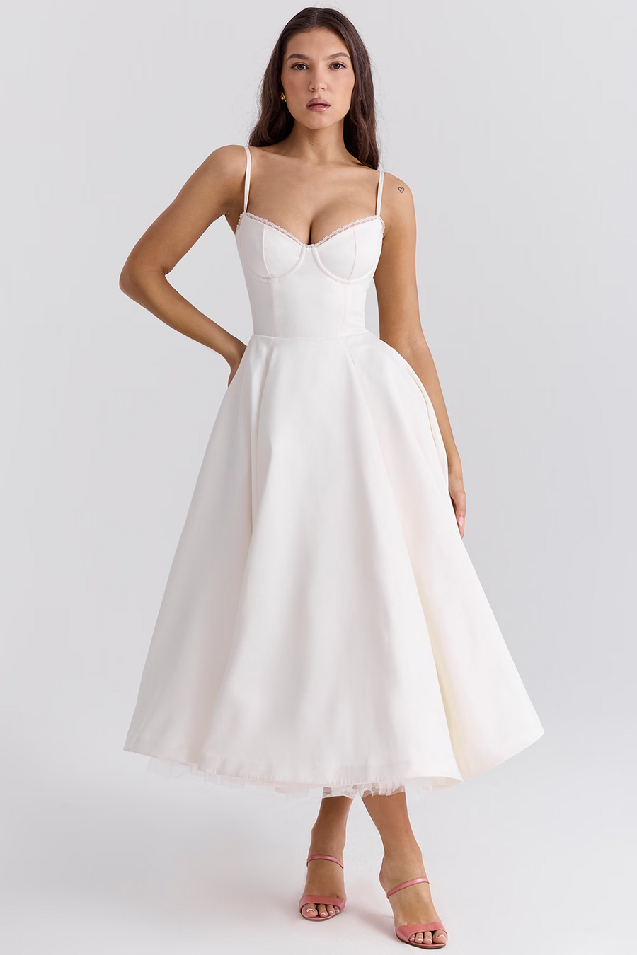 Corset Midi Dress – Elegant A-Line Occasion Dress | Meave & Ivy