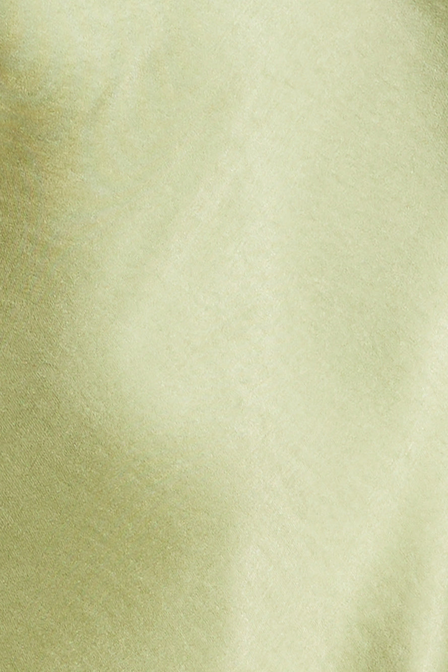 Green Satin Maxi Dress – Floral Chain Detail Evening Gown | Meave & Ivy