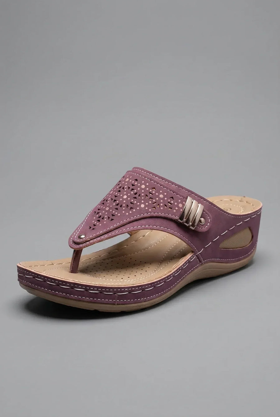 Wide Fit Wedge Toe Post Walking Sandals - Womens Comfort Sandals | Meave & Ivy