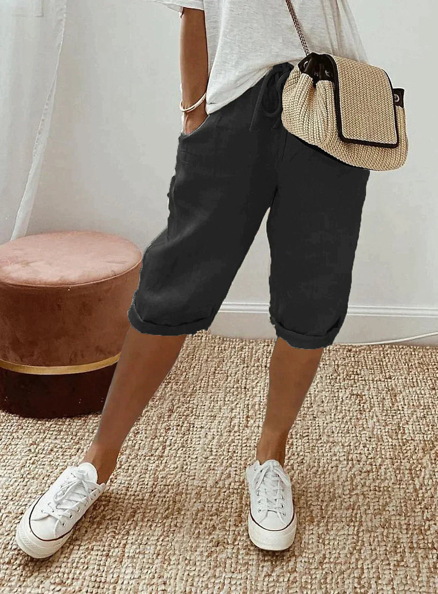 Linen Capri Trousers - Relaxed Summer Cropped Pants | Meave & Ivy