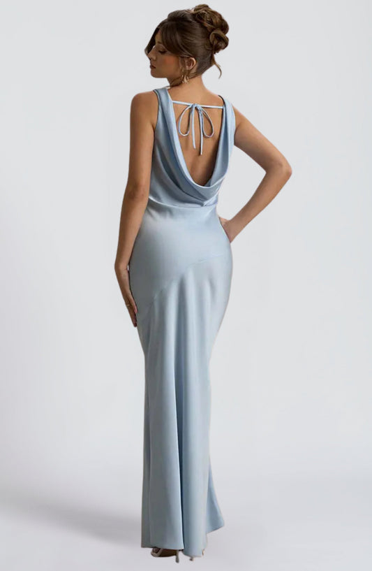 Satin Sleeveless Bodycon Maxi Dress – Elegant Evening Gown | Meave & Ivy