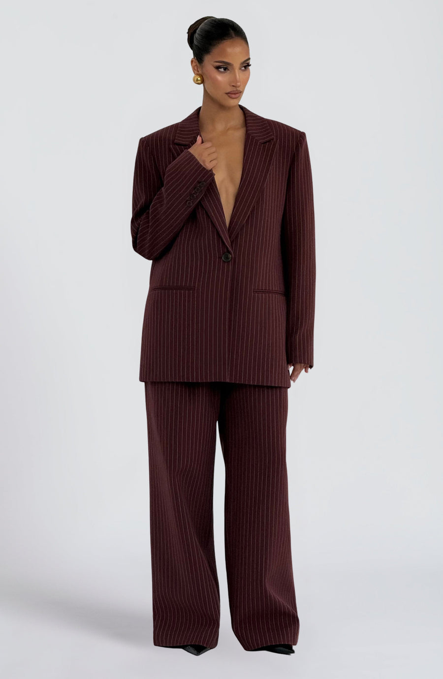 Ivory High-Waist Wide-Leg Tailored Trousers | Meave & Ivy