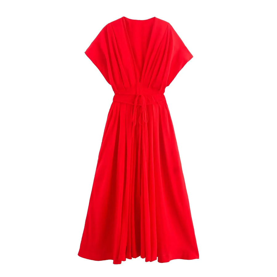 Lace Midi Dress – Elegant V-Neck Summer Dress | Meave & Ivy