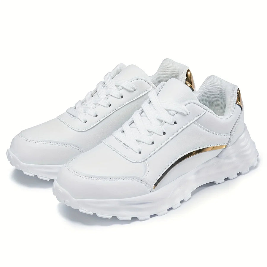 Ivory Leather-Look Sneaker – Everyday Luxury Trainer | Meave & Ivy