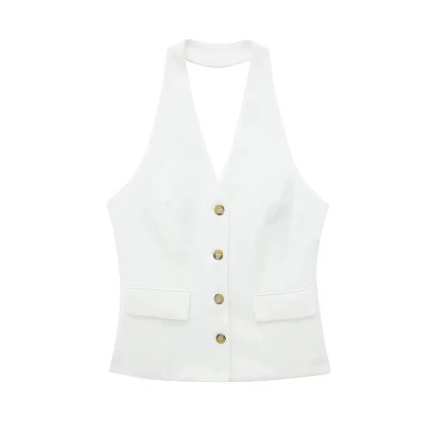 Halter Blazer Vest & Trouser Co-Ord Set – Tailored Suit | Meave & Ivy
