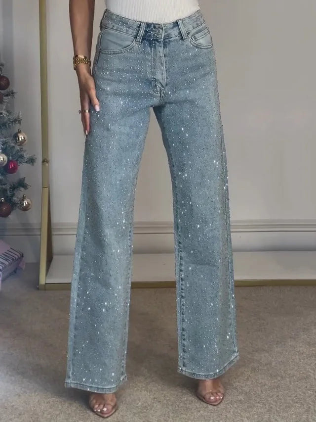 High-Waist Straight-Leg Jeans – Vintage Washed Denim | Meave & Ivy