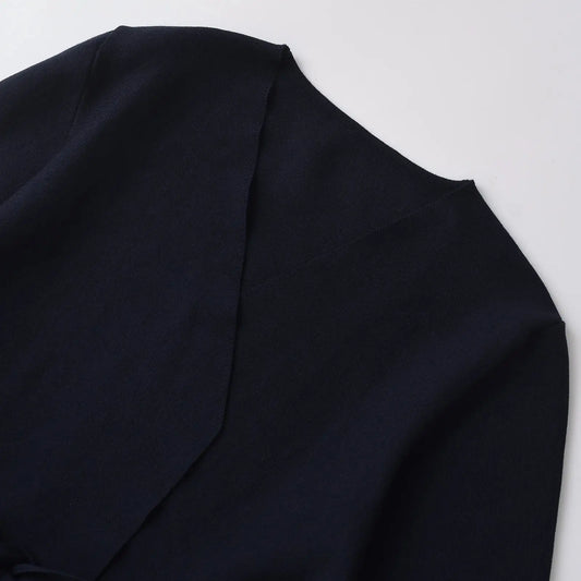 Shoulder-Pad Knit Blazer – Sculptural Belted Statement Jacket | Meave & Ivy