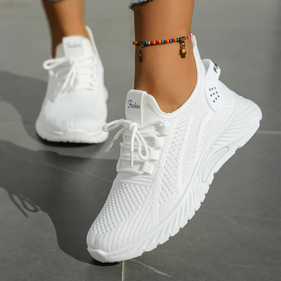 Blush Pink Knit Trainer – Effortless Leisure Sneaker | Meave & Ivy