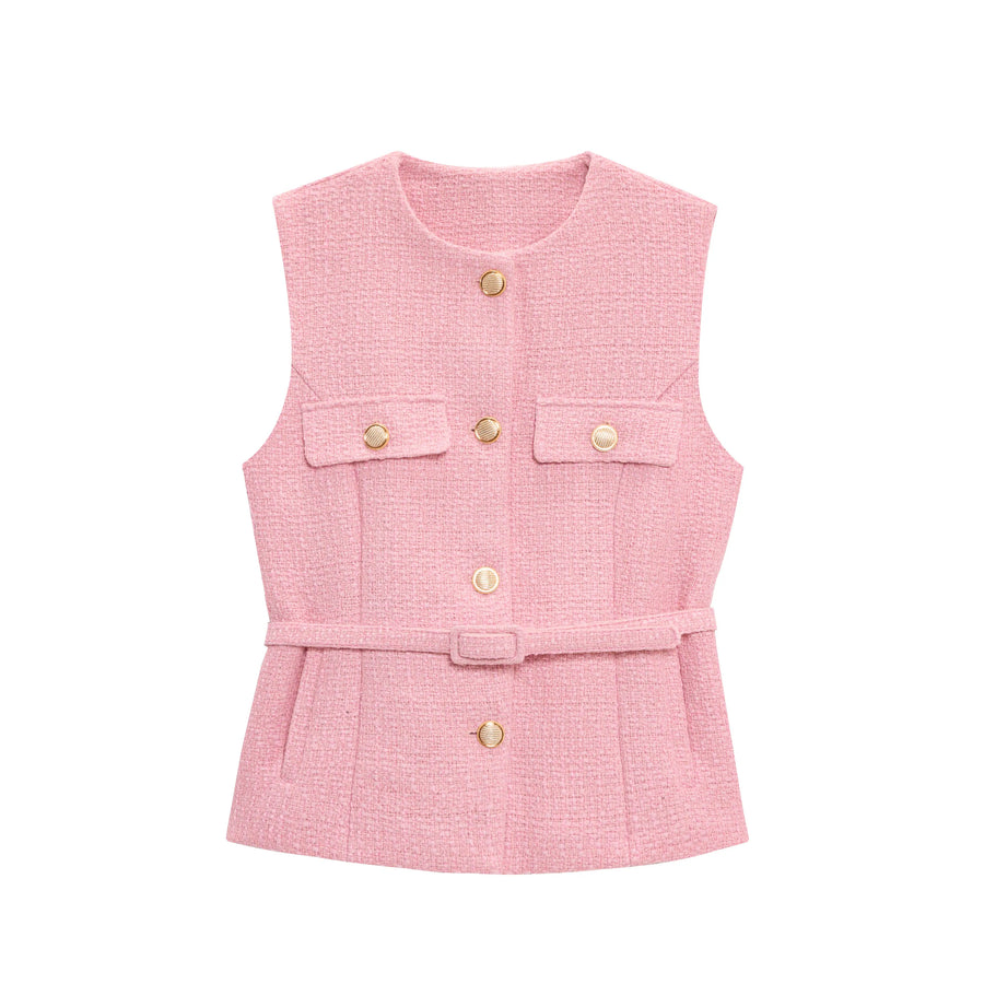 Belted Sleeveless Blazer Vest – Tailored Waistcoat | Meave & Ivy