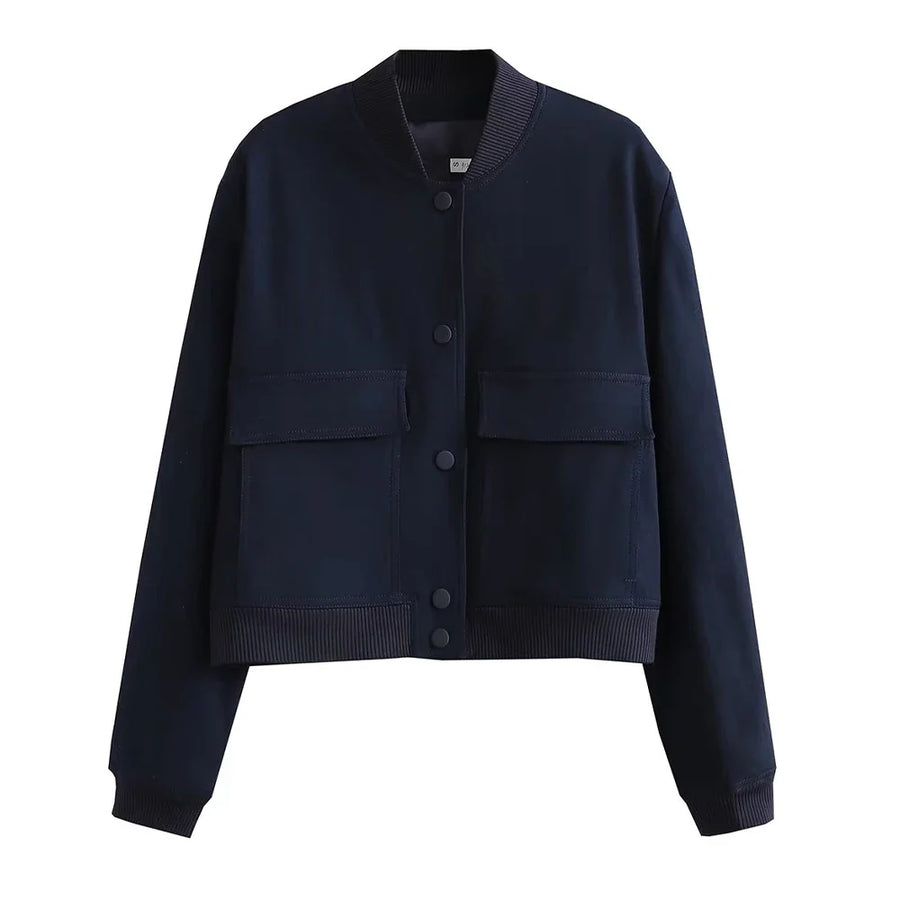Vintage Bomber Jacket – Classic Casual Outerwear with Pockets | Meave & Ivy