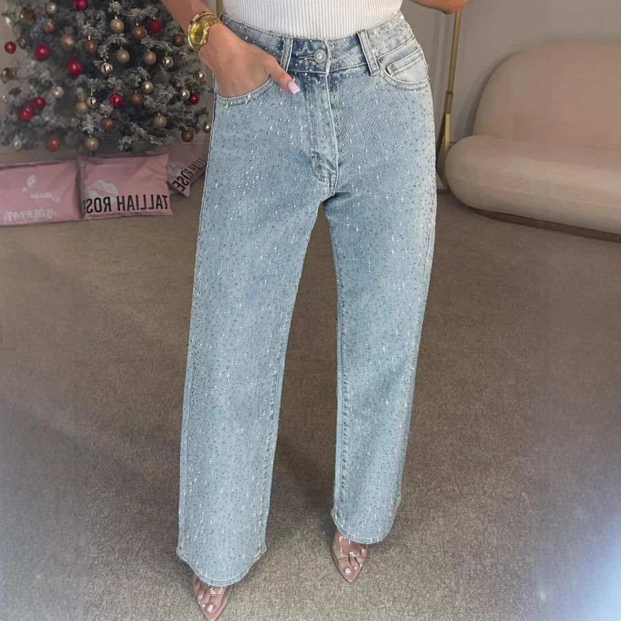 High-Waist Straight-Leg Jeans – Vintage Washed Denim | Meave & Ivy