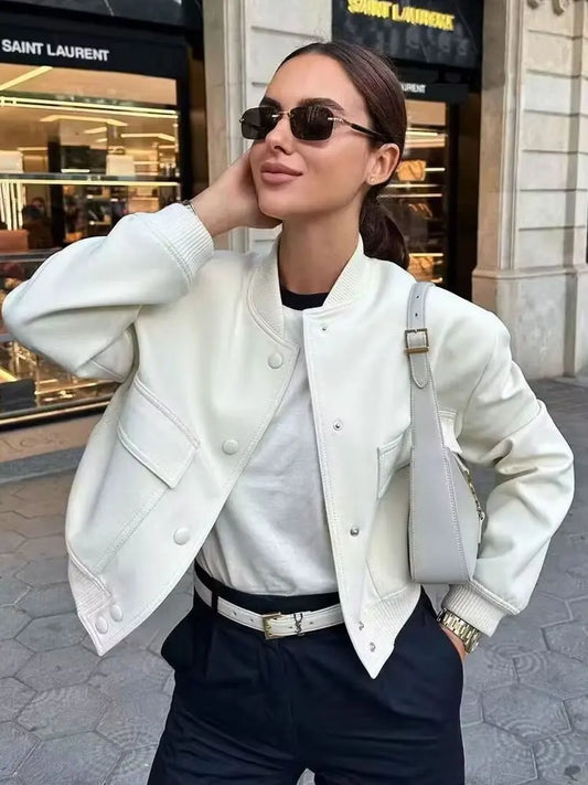 Vintage Bomber Jacket – Classic Casual Outerwear with Pockets | Meave & Ivy