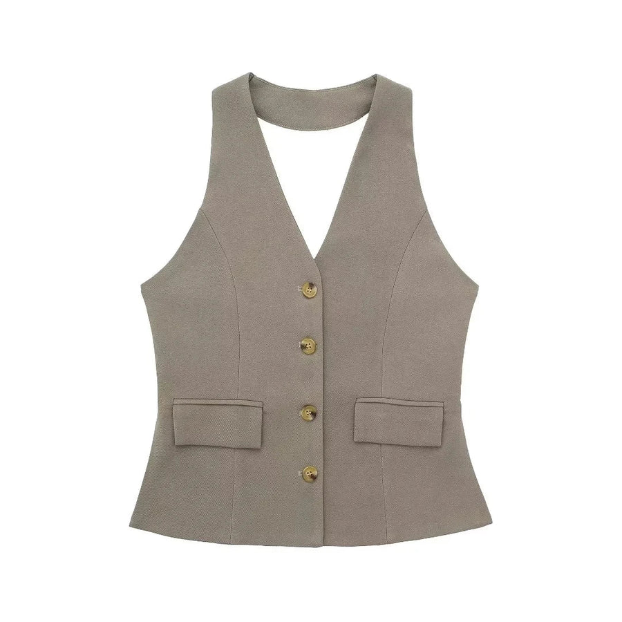 Halter Blazer Vest & Trouser Co-Ord Set – Tailored Suit | Meave & Ivy