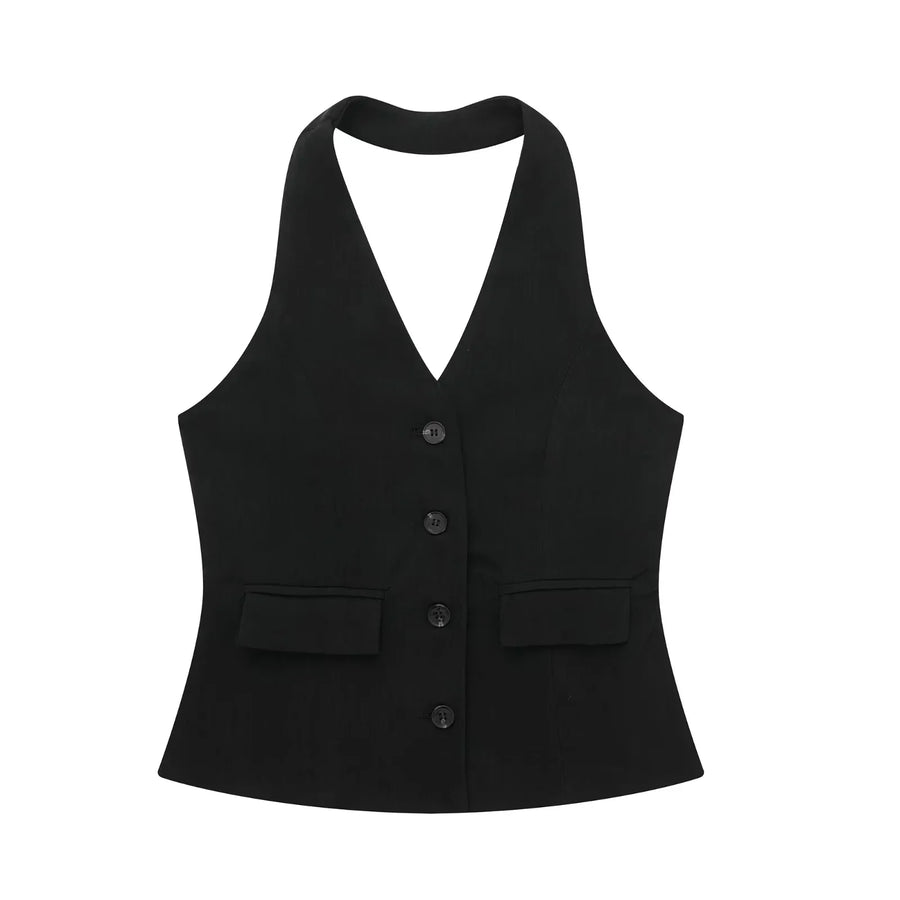 Halter Blazer Vest & Trouser Co-Ord Set – Tailored Suit | Meave & Ivy