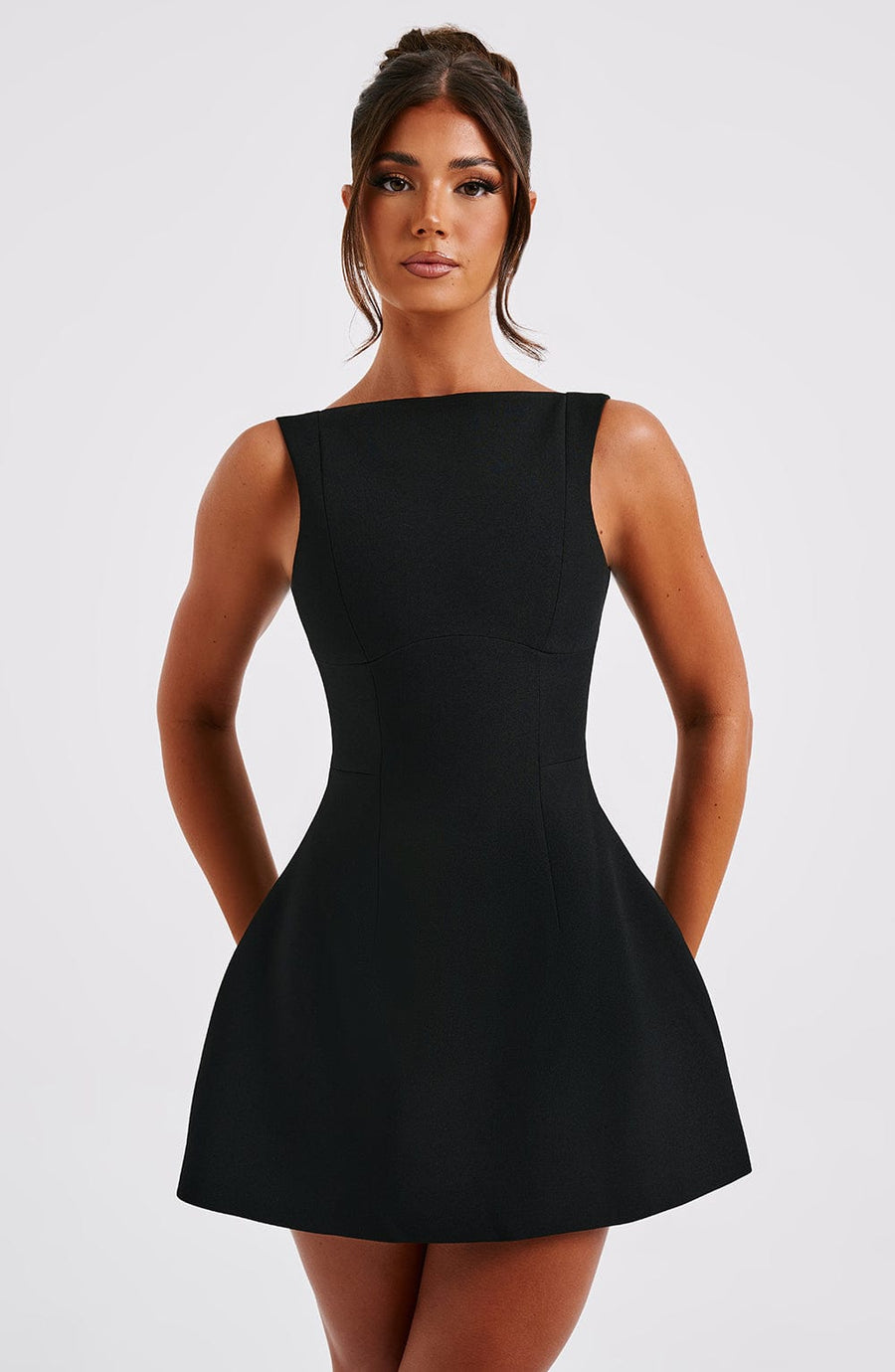 Black Structured Tailored Mini Dress – Elegant Occasion Wear | Meave & Ivy