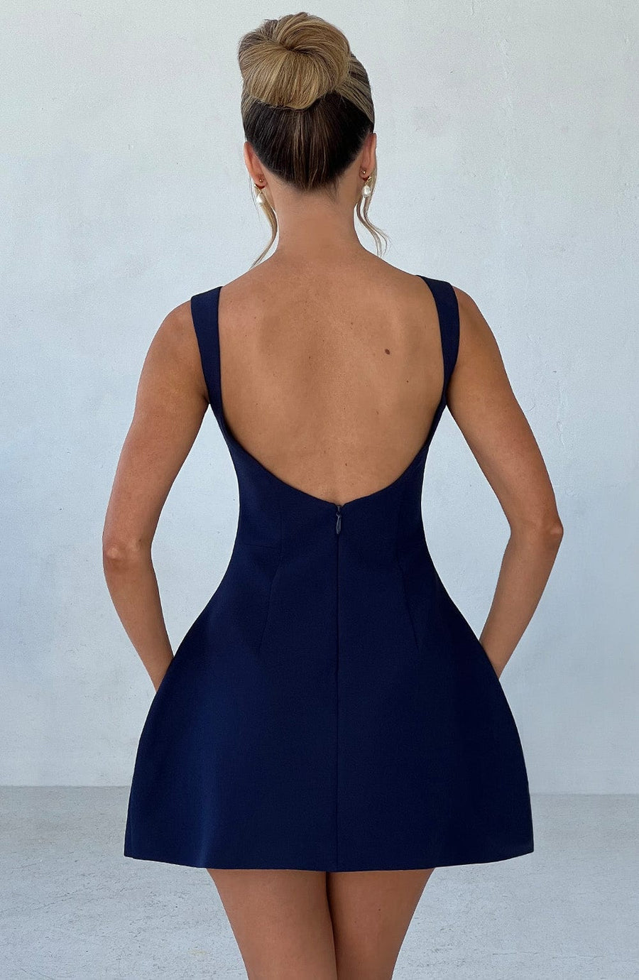 Navy Blue Tailored Mini Dress – Elegant Structured Occasion Dress | Meave & Ivy