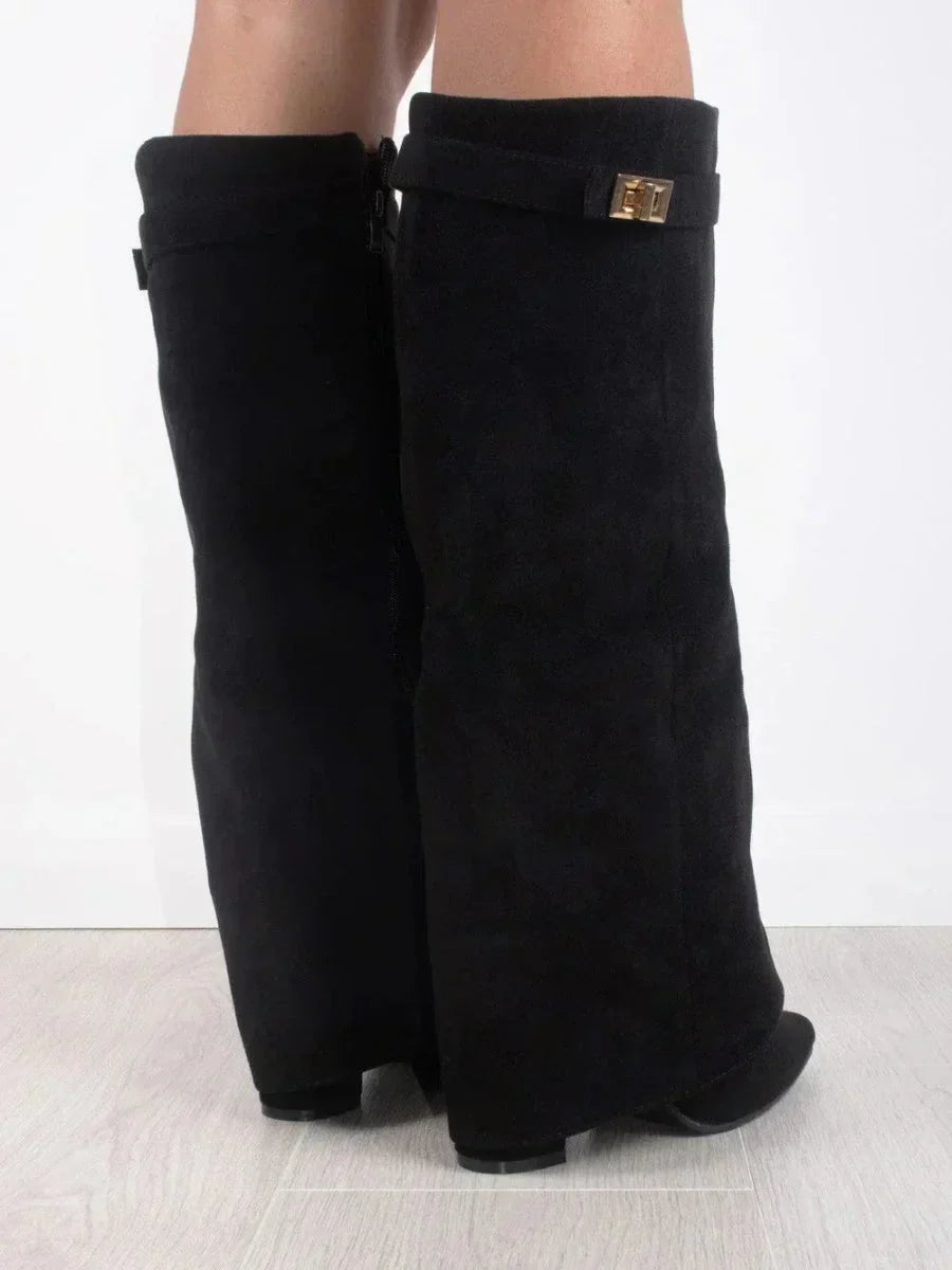 Suede Boots with Metallic Detail – Luxury Women's Ankle Boots | Meave & Ivy