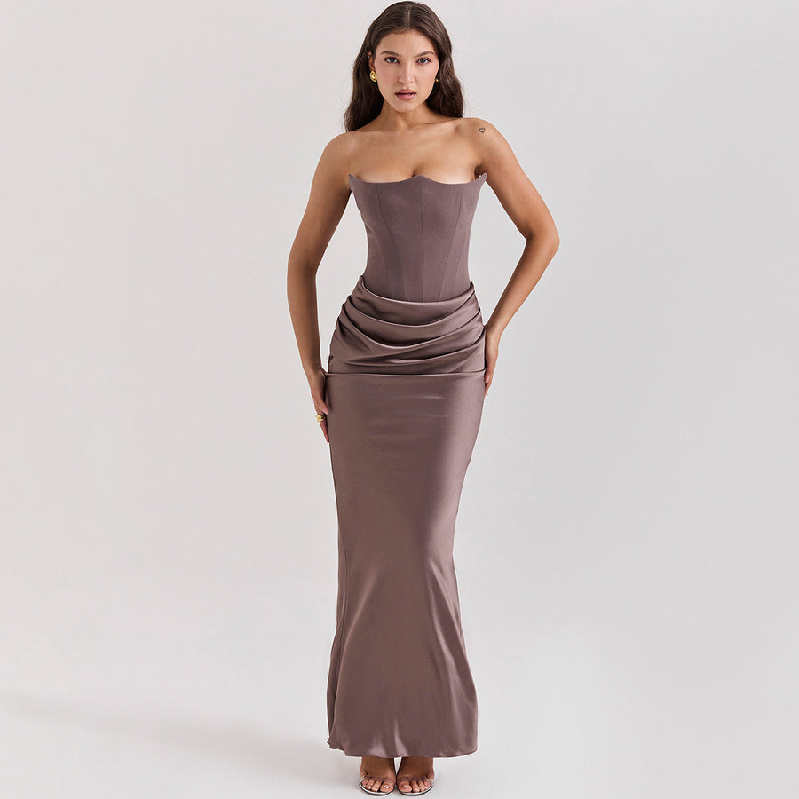 Velvet Corset Dress – Strapless Evening Gown | Meave & Ivy