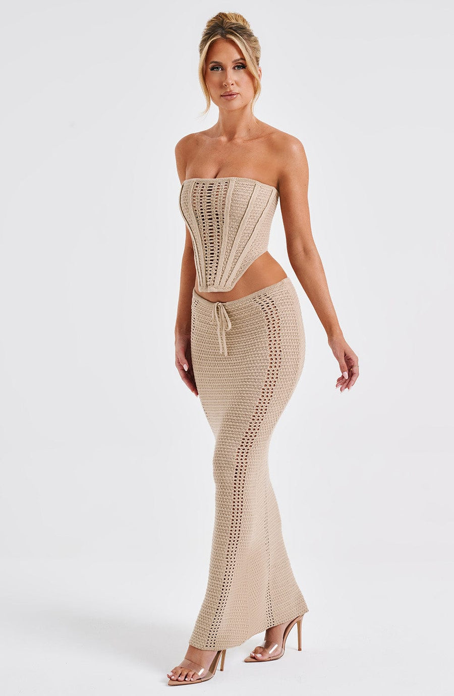 Beige Crochet Maxi Skirt – Bohemian Summer Skirt | Meave & Ivy