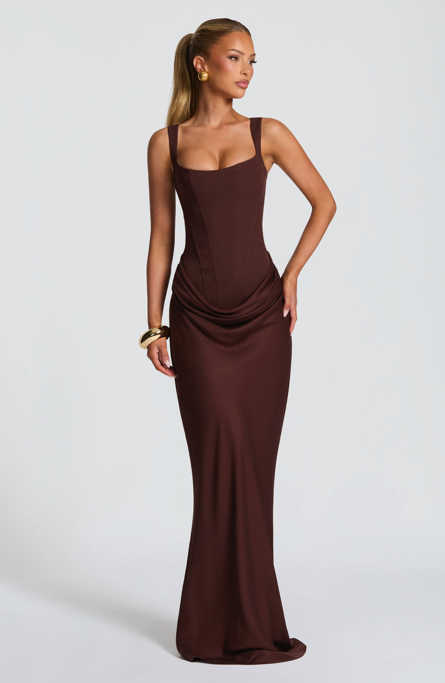 Black Corset Maxi Dress – Timeless Floor-Length Evening Gown | Meave & Ivy
