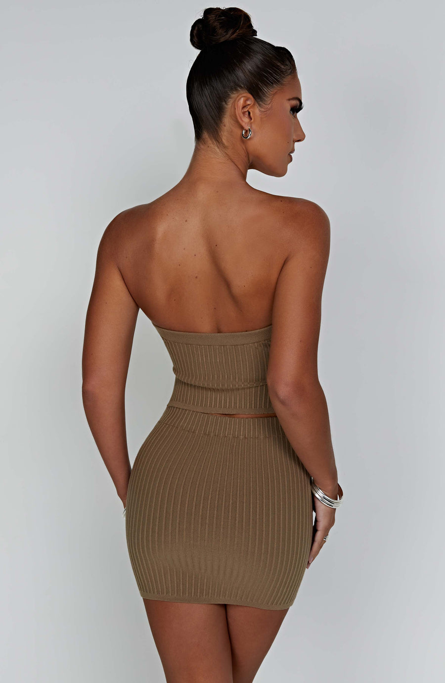 Mocha Ribbed Mini Dress – Sleek Bodycon Everyday Dress | Meave & Ivy