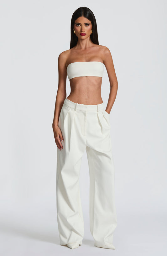 Camel High-Waist Wide-Leg Tailored Trousers | Meave & Ivy
