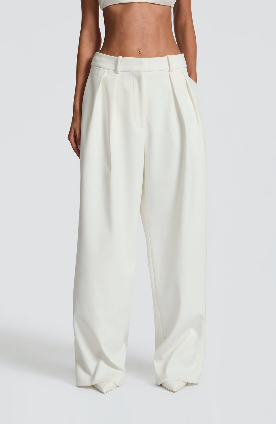 Camel High-Waist Wide-Leg Tailored Trousers | Meave & Ivy