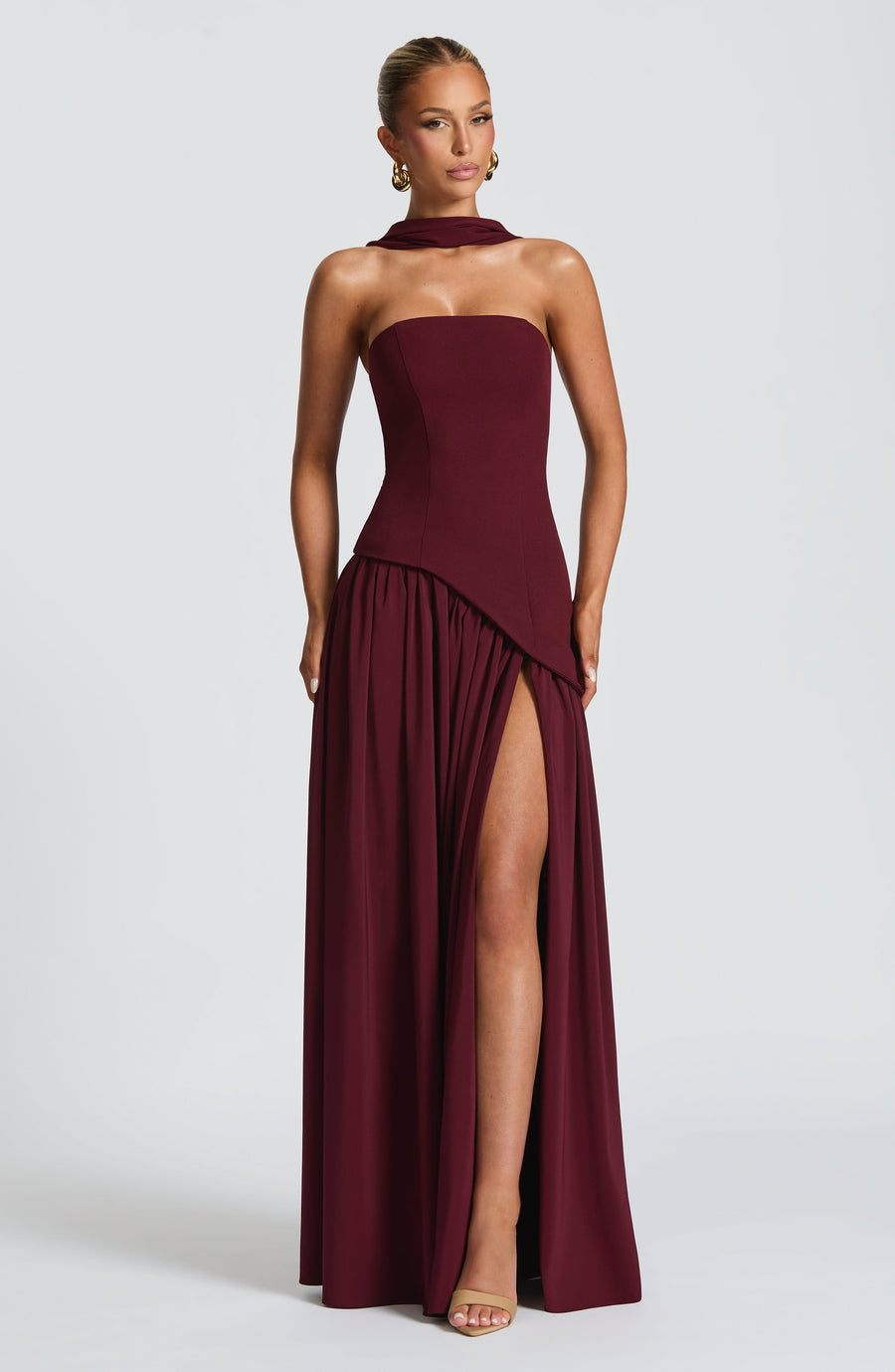 Red Chiffon Maxi Dress – Cherry Lacquer Evening Gown | Meave & Ivy