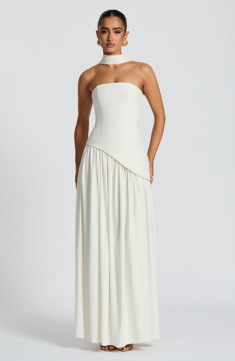 Ivory Chiffon Maxi Dress – Elegant Bridal Evening Gown | Meave & Ivy
