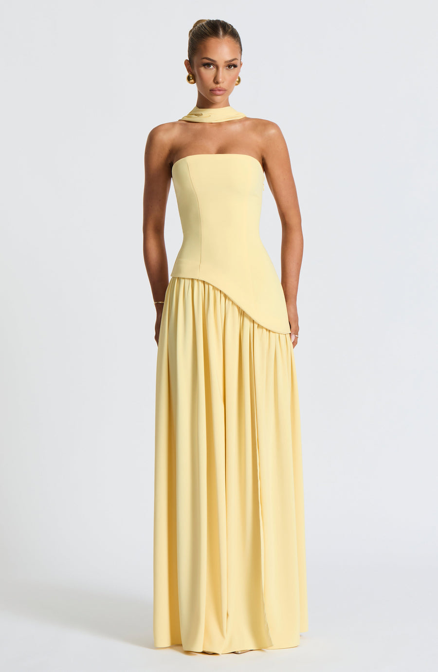 Lemon Yellow Chiffon Maxi Dress – Elegant Summer Evening Gown | Meave & Ivy