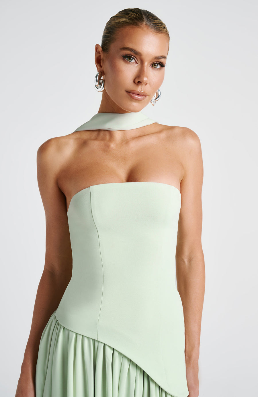 Mint Green Chiffon Maxi Dress – Elegant Summer Evening Gown | Meave & Ivy