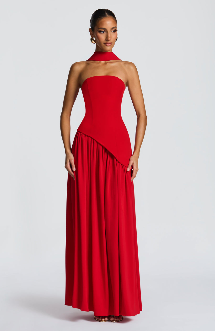 Red Chiffon Maxi Dress – Bold Statement Evening Gown | Meave & Ivy