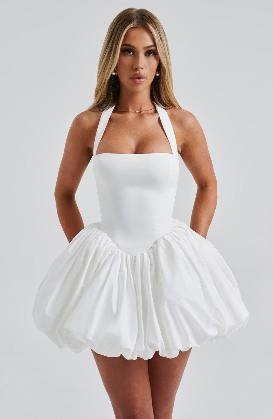 Ivory Puffball Mini Dress – Cute Bridal Party Dress | Meave & Ivy