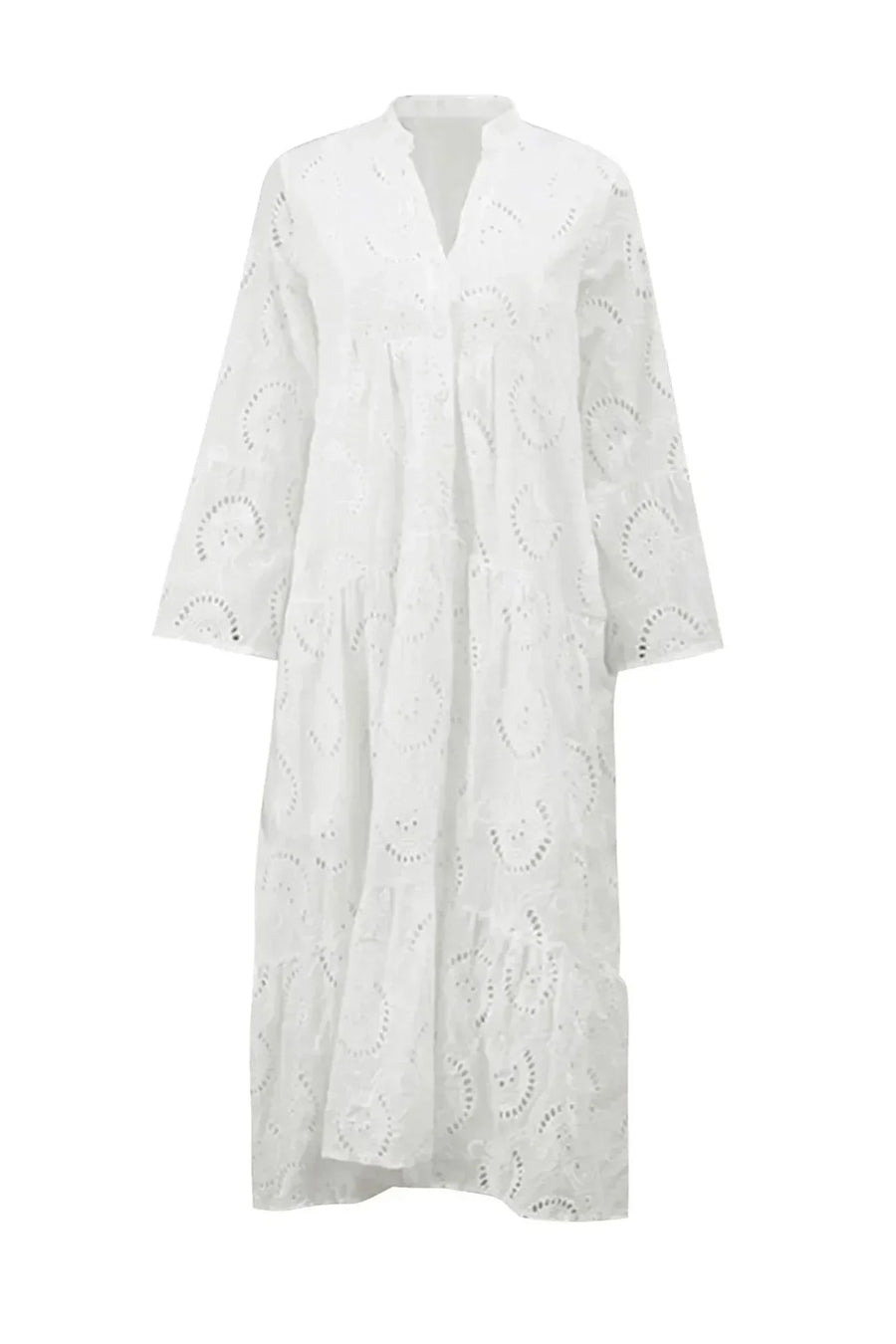 Lace 3/4 Sleeve Maxi Dress – V-Neck Summer Occasion Dress | Meave & Ivy
