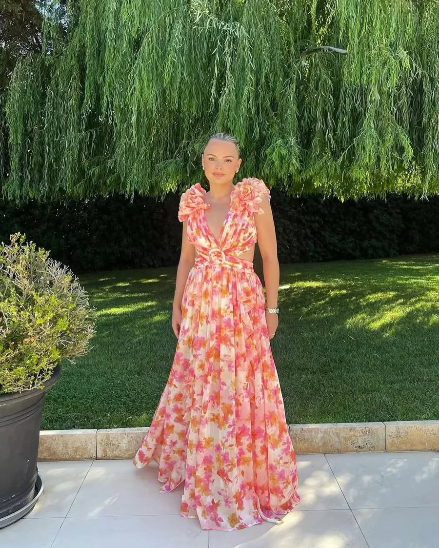 Sleeveless Floral Maxi Dress – Elegant Summer Evening Dress | Meave & Ivy