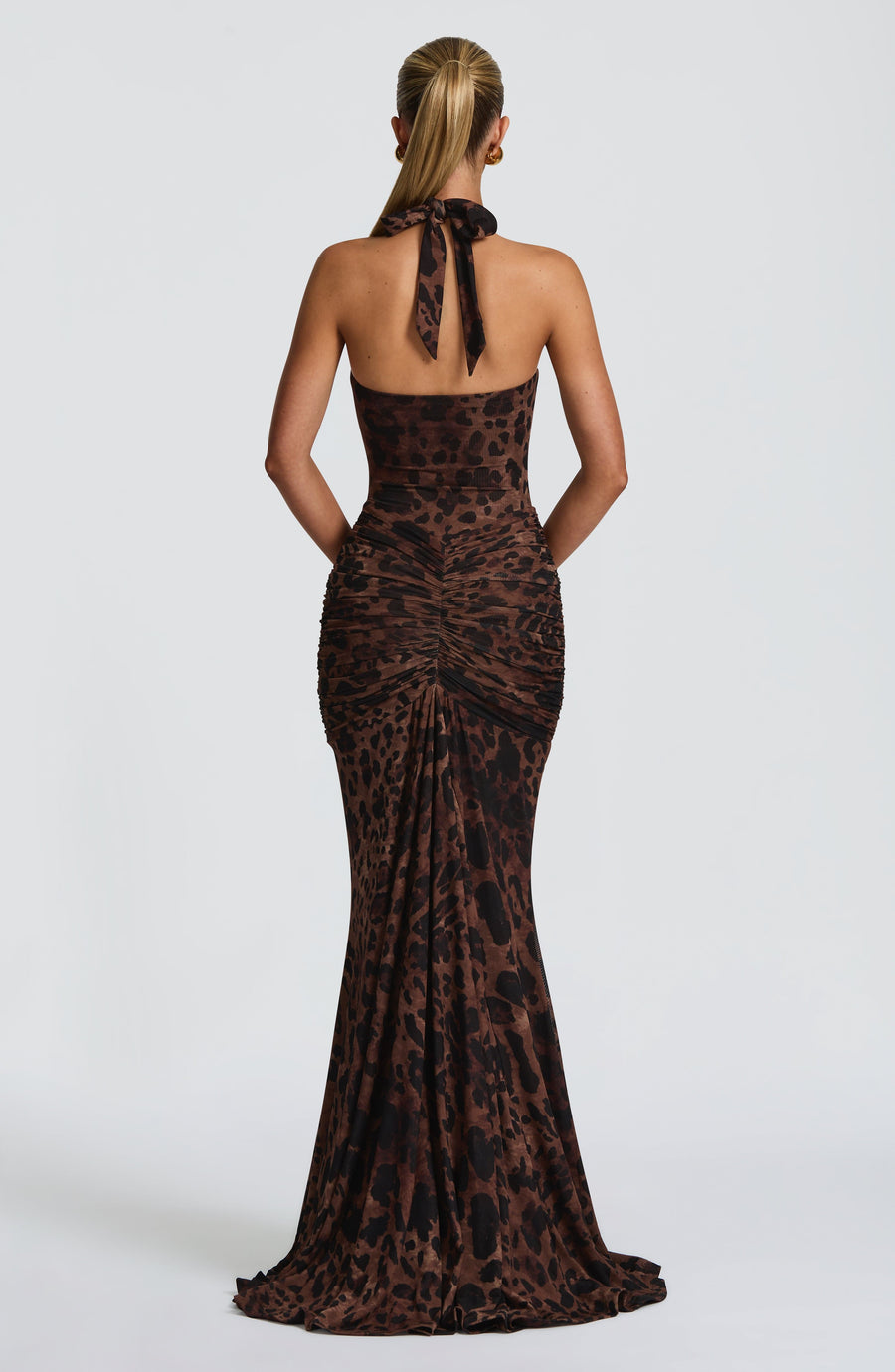 Ivory Slinky Maxi Dress – Elegant Train Evening Gown | Meave & Ivy